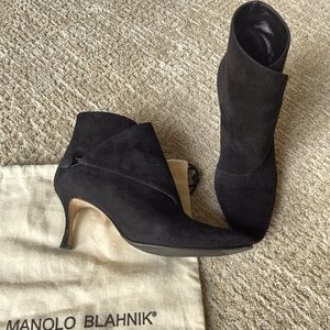 Manolo Blahnik suede booties